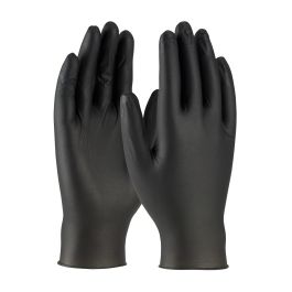 Disposable Nitrile Glove, Powder Free with Textured Grip - 4 mil, Black, L 63-632PF/L