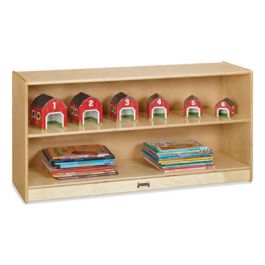 Adjustable Mobile Straight-Shelves, Toddler, 48w x 15d x 24.5h, Birch