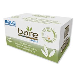 Bare Eco-Forward Paper Dinnerware Perfect Pak, Plate, 6" dia, Green/Tan, 125/Pack, 4 Packs/Carton
