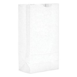 Grocery Paper Bags, 10# Size, 35# Basis Weight, 6.31" x 4.19" x 12.38", White, 2,000/Bundle