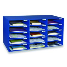 Classroom Keepers Corrugated Mailbox, 31.5 x 12.88 x 16.38, Blue
