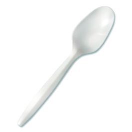 Mediumweight Polypropylene Cutlery, Spoon, Plastic, White, 1,000/Carton