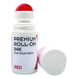 Premium Roll-On Ink, 2 oz, Red