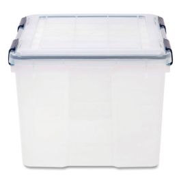 WEATHERTIGHT Latching Flat Lid Storage Box, 11.5 gal, 15.7" x 19.7" x 11.7", Clear
