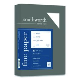 100% Cotton Business Paper, 95 Bright, 24 lb Bond Weight, 8.5 x 11, White, 500/Box