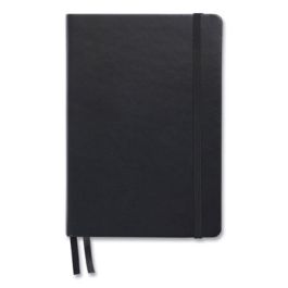 Flexible-Cover Business Journal with Elastic Closure, 1-Subject, Narrow Rule, Black Cover, (128) 8 x 5.5 Sheets