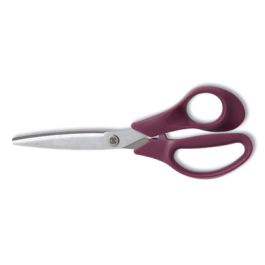 Stainless Steel Scissors, 8" Long, 3.58" Cut Length, Straight Purple Handle