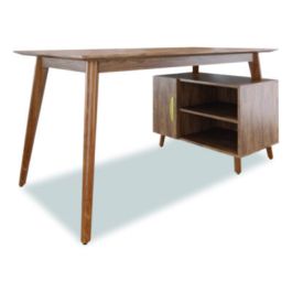 MidMod Storage Desk, Gold Pull, 59.7" x 29.4" x 29.5", Espresso