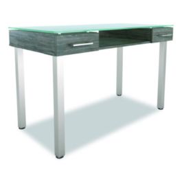 Prestige Glass Writing Desk, 47.1" x 23.5" x 29.5", Gray