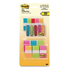 Standard and Arrow Flag Combo Pack, 0.47" and 0.94", Assorted Colors, 320/Pack