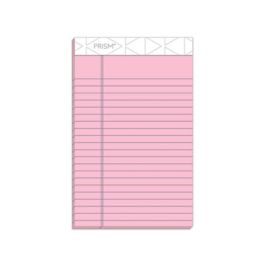 Prism + Colored Writing Pads, Narrow Rule, 50 Pastel Pink 5 x 8 Sheets, 12/Pack
