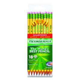 Pre-Sharpened Pencil, HB (#2), Black Lead, Yellow Barrel, 18/Pack