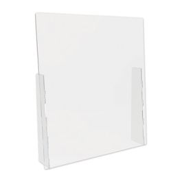 Counter Top Barrier with Full Shield, 31.75" x 6" x 36", Acrylic, Clear, 2/Carton