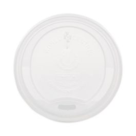 PLA Lids for Hot Cups, Fits 10 oz to 20 oz Hot Cups, Plastic, White, 1,000/Carton