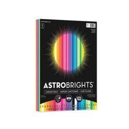 Color Cardstock, 65 lb Cover Weight, 8.5 x 11, Assorted Colors, 100/Pack
