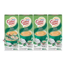 Liquid Coffee Creamer, Irish Cream, 0.38 oz Mini Cups, 50/Box, 4 Boxes/Carton