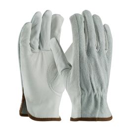 Industry Grade Top Grain Leather Drivers Glove with Split Cowhide Back - Keystone Thumb, Natural, XL