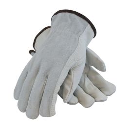 Industry Grade Top Grain Leather Drivers Glove with Split Cowhide Back - Keystone Thumb, Natural, XXL