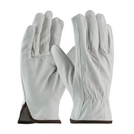 Economy Grade Top Grain Cowhide Leather Drivers Glove - Keystone Thumb, Natural, L