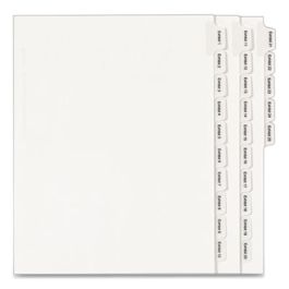Preprinted Legal Exhibit Side Tab Index Dividers, Allstate Style, 25-Tab, Exhibit 1 to Exhibit 25, 11 x 8.5, White, 1 Set
