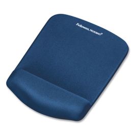 PlushTouch Mouse Pad with Wrist Rest, 7.25 x 9.38, Blue