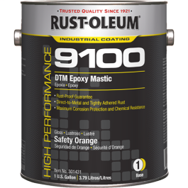 High Performance - 9100 System DTM Epoxy Mastic - Available Colors - 1 Gallon - Safety Orange