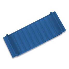 Stackable Plastic Coin Tray, Nickels, 10 Compartment, Denomination and Capacity Etched On Side, Blue