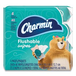 Flushable Wipes, 5 x 7.2, Unscented, 40 Wipes/Tub, 4 Tubs/Pack