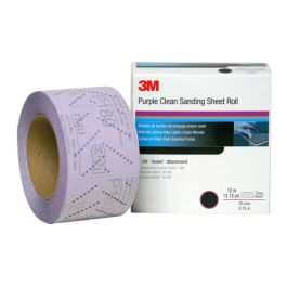 3M™ Hookit™ Purple Clean Sanding Sheet Roll 334U, 30700, P800, 70 mm x 12 m, 5 rolls per case