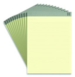 Notepads, Narrow Rule, 50 Canary-Yellow 8.5 x 11.75 Sheets, 12/Pack