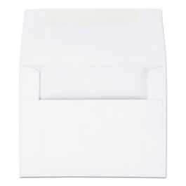 Greeting Card/Invitation Envelope, A-2, Square Flap, Gummed Closure, 4.38 x 5.75, White, 100/Box