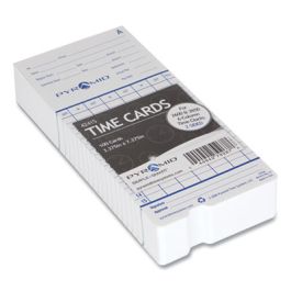 Time Clock Cards for Pyramid Technologies 2000/6000, Two Sides, 3.38 x 7.44, 100/Pack