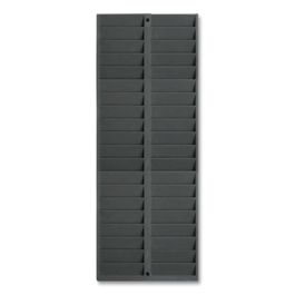 Time Card Rack, 40 Pockets, Plastic, Light Gray