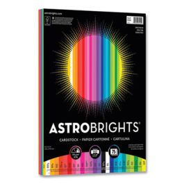 Color Cardstock, 65 lb Cover Weight, 8.5 x 11, Assorted Spectrum Colors, 75/Pack