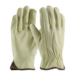 Industry Grade Top Grain Pigskin Leather Drivers Glove - Keystone Thumb, Natural, L