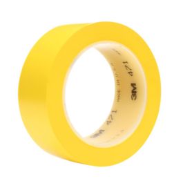 3M™ Vinyl Tape 471, Yellow, 2 in x 36 yd, 5.2 mil, 24 Roll/Case