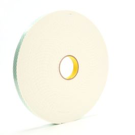 3M™ Double Coated Urethane Foam Tape 4008, Off White, 1 in x 36 yd, 125 mil, 9 Roll/Case