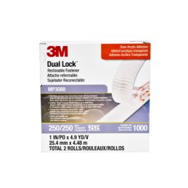 3M™ Dual Lock™ Reclosable Fastener MP3560, Clear, 1 in x 5 yd, Type 250, 5 Pack/Case