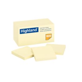 Highland™ Notes 6549-18, 3 in x 3 in (7.62 cm x 7.62 cm) Yellow
