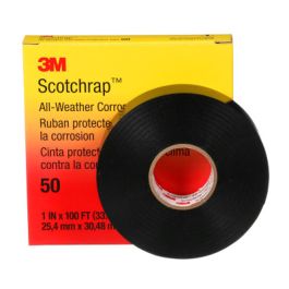 3M™ Scotchrap™ Vinyl Corrosion Protection Tape 50, 1 in x 100 ft, Unprinted, Black, 1 roll/carton, 10 rolls/Case