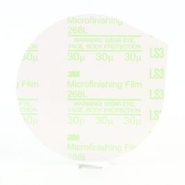 3M™ Microfinishing PSA Film Disc 268L, 30 Mic 3MIL, Type D, 5 in x NH, Die 500X, 25/Bag, 500 ea/Case