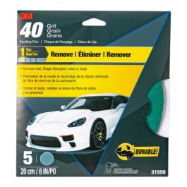 3M™ Green Corps™ Sanding Disc with Stikit™ Attachment, 31550, 8 in, 40 grit, 5 discs per pack, 10 packs per case