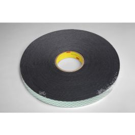 3M™ Double Coated Urethane Foam Tape 4052, Black, 1 in x 72 yd, 31 mil, 9 Roll/Case