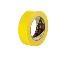3M™ Performance Yellow Masking Tape 301+, 36 mm x 55 m, 6.3 mil, 24 Roll/Case
