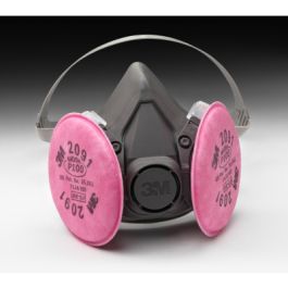 3M™ Half Facepiece Respirator Assembly 6391/07003(AAD), Large, with 3M™ Particulate Filters 2091/07000(AAD), P100 24 EA/Case