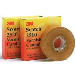 Scotch® Varnished Cambric Tape 2510, 1-1/2 in x 36 yd, Yellow, 24 rolls/Case