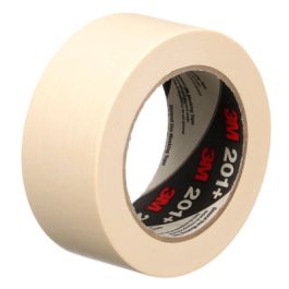 3M™ General Use Masking Tape 201+, Tan, 48 mm x 55 m, 4.4 mil, 24 Roll/Case, Individually Wrapped Conveniently Packaged