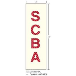 3M™ Photoluminescent Film 6900, Shipboard Sign 3MN104PL, 4 in x 13 in, "SCBA", 10/Package