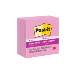 Post-it® Super Sticky Notes 654-5SSNP, 3 in x 3 in (76 mm x 76 mm), Neon Pink, 5 Pads/Pack, 90 Sheets/Pad