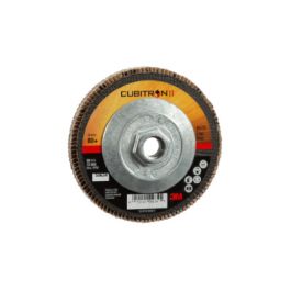 3M™ Cubitron™ II Flap Disc 967A, 80+, T27 Quick Change, 4-1/2 in x 5/8"-11, Giant, 10 ea/Case